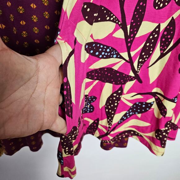 LOGO Lori Goldstein 2pc Tunic Tee Short Long Sleeve Lot S Hot Pink Maroon‎ - Picture 3 of 8